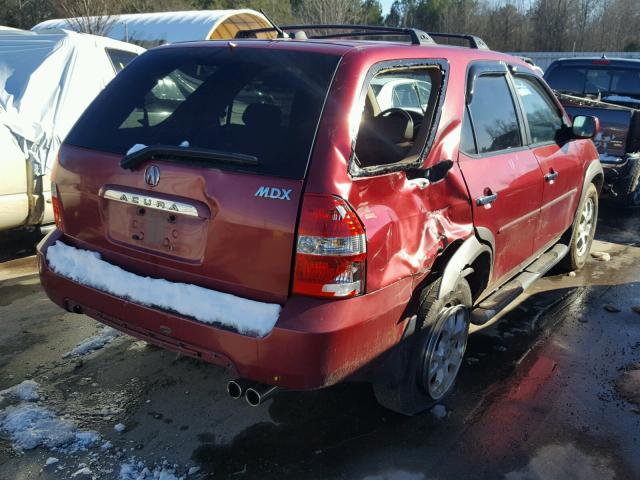 2HNYD18682H507209 - 2002 ACURA MDX TOURIN BURGUNDY photo 4