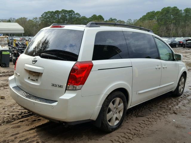 5N1BV28UX4N354710 - 2004 NISSAN QUEST S WHITE photo 4