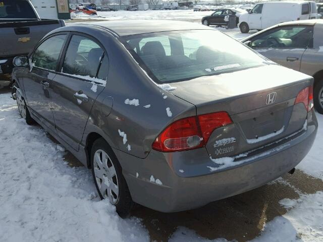 1HGFA16587L003142 - 2007 HONDA CIVIC LX GRAY photo 3