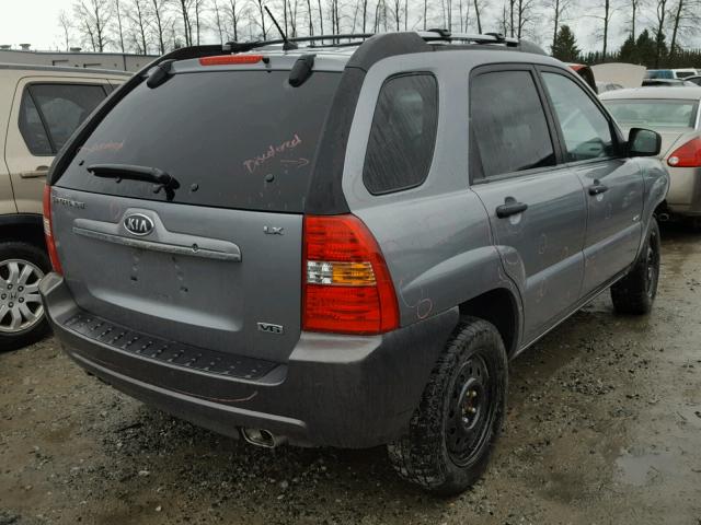 KNDJE723377395427 - 2007 KIA SPORTAGE E SILVER photo 4