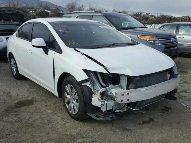 2HGFB2F5XCH592110 - 2012 HONDA CIVIC LX WHITE photo 1