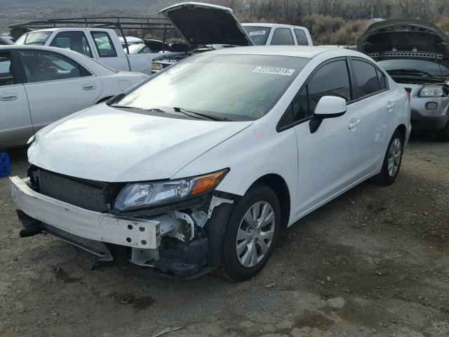 2HGFB2F5XCH592110 - 2012 HONDA CIVIC LX WHITE photo 2