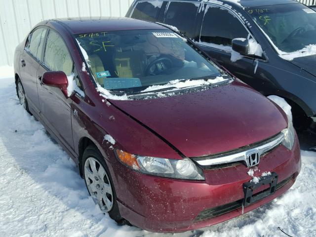 1HGFA16596L127614 - 2006 HONDA CIVIC LX BURGUNDY photo 1