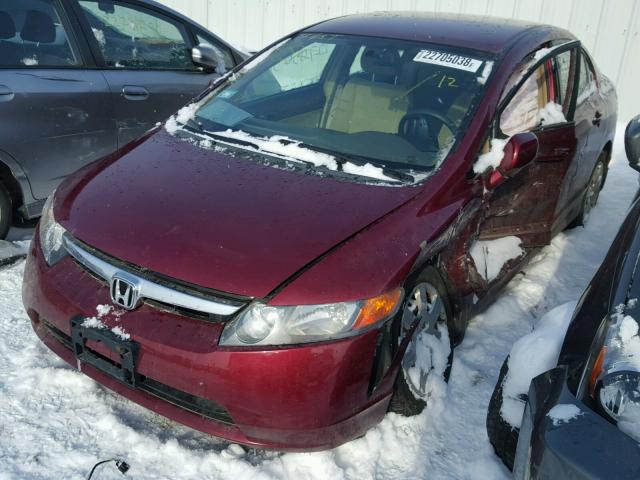 1HGFA16596L127614 - 2006 HONDA CIVIC LX BURGUNDY photo 2