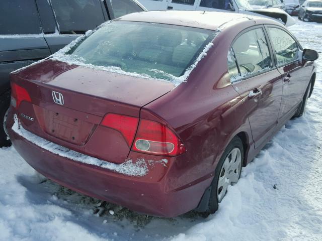 1HGFA16596L127614 - 2006 HONDA CIVIC LX BURGUNDY photo 4