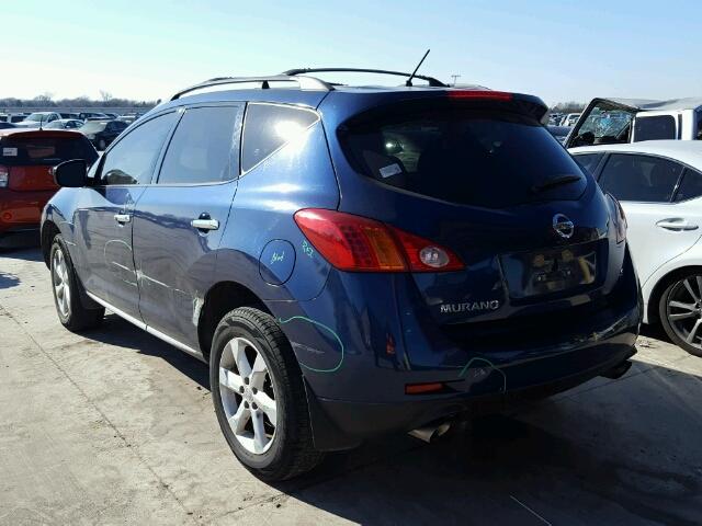 JN8AZ18U19W100985 - 2009 NISSAN MURANO S BLUE photo 3