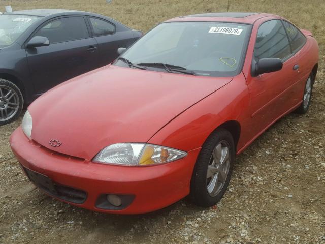 1G1JF12T117181983 - 2001 CHEVROLET CAVALIER Z RED photo 2