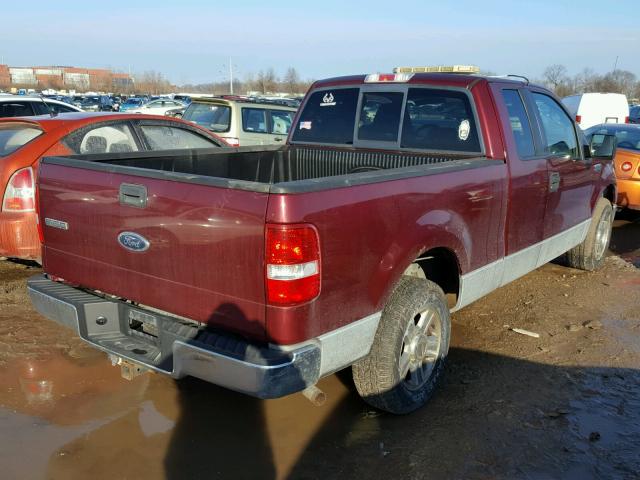 1FTPX125X5FA78637 - 2005 FORD F150 RED photo 4