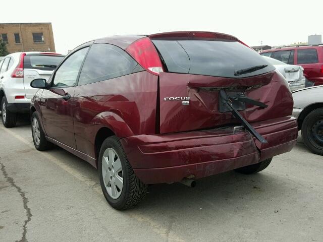 1FAFP31N97W317189 - 2007 FORD FOCUS ZX3 MAROON photo 3