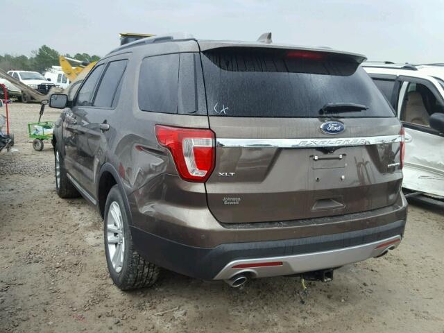 1FM5K7D88GGB98185 - 2016 FORD EXPLORER X BROWN photo 3