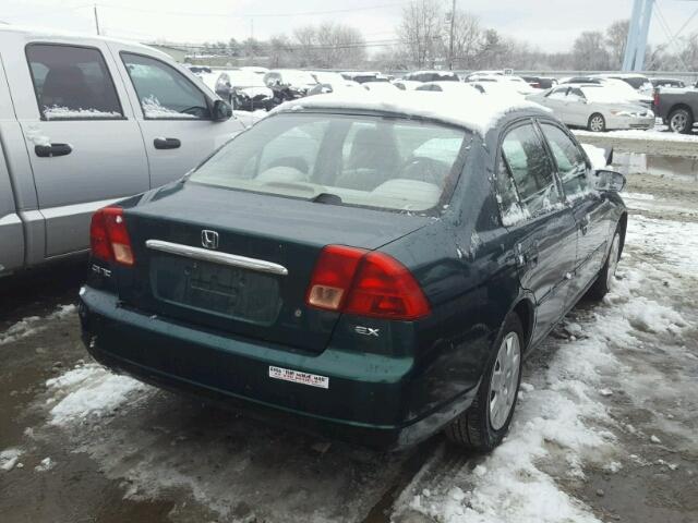 2HGES26872H575169 - 2002 HONDA CIVIC EX GREEN photo 4