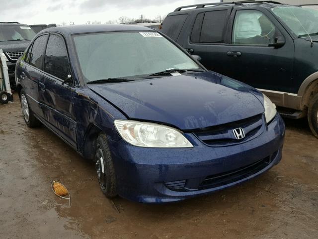 2HGES16515H516252 - 2005 HONDA CIVIC LX BLUE photo 1