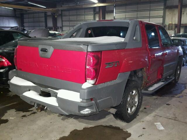 3GNEK13T52G169657 - 2002 CHEVROLET AVALANCHE RED photo 4