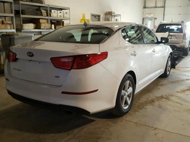 5XXGM4A70FG388988 - 2015 KIA OPTIMA LX WHITE photo 4