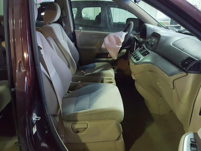 5FNRL3H22AB022932 - 2010 HONDA ODYSSEY LX MAROON photo 5