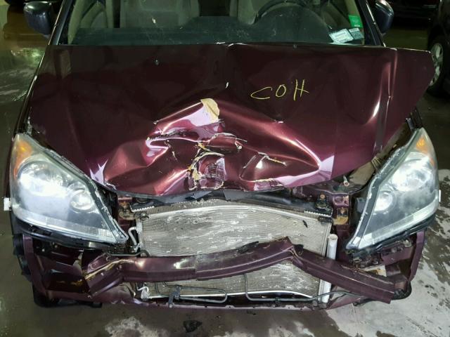 5FNRL3H22AB022932 - 2010 HONDA ODYSSEY LX MAROON photo 7