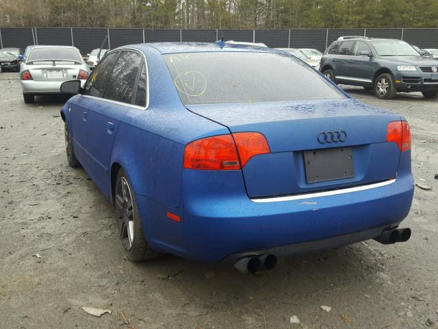 WAUDF78E47A026241 - 2007 AUDI A4 2.0T QU BLUE photo 3