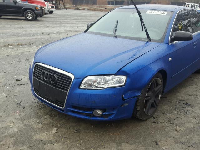 WAUDF78E47A026241 - 2007 AUDI A4 2.0T QU BLUE photo 9