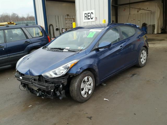 5NPDH4AE1GH745770 - 2016 HYUNDAI ELANTRA SE BLUE photo 2