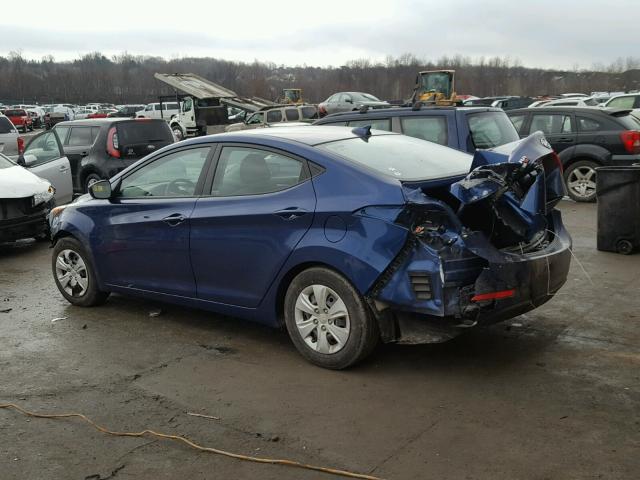 5NPDH4AE1GH745770 - 2016 HYUNDAI ELANTRA SE BLUE photo 3