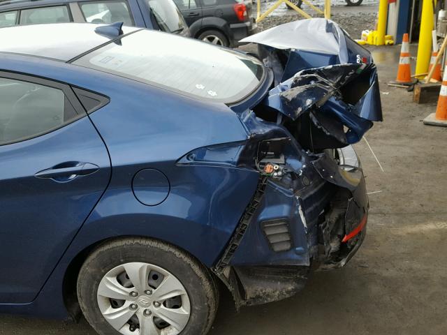 5NPDH4AE1GH745770 - 2016 HYUNDAI ELANTRA SE BLUE photo 9