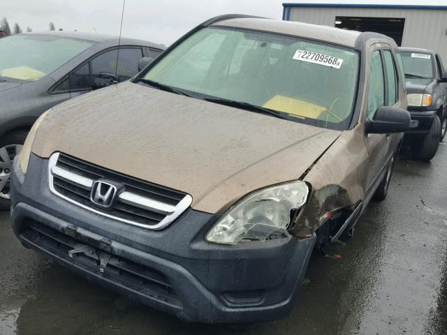 JHLRD68484C001393 - 2004 HONDA CR-V LX GOLD photo 2