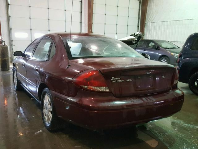 1FAFP56U17A180225 - 2007 FORD TAURUS SEL RED photo 3