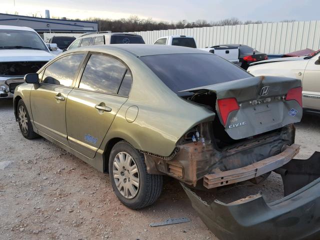 1HGFA46529L001424 - 2009 HONDA CIVIC GX GREEN photo 3