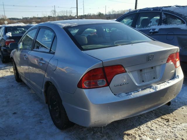 2HGFA15598H301182 - 2008 HONDA CIVIC LX SILVER photo 3