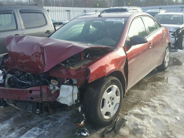 1G2ZF57B284123141 - 2008 PONTIAC G6 VALUE L RED photo 2