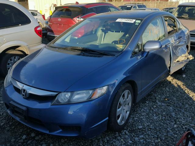 19XFA16589E042954 - 2009 HONDA CIVIC LX BLUE photo 2