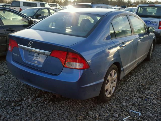 19XFA16589E042954 - 2009 HONDA CIVIC LX BLUE photo 4