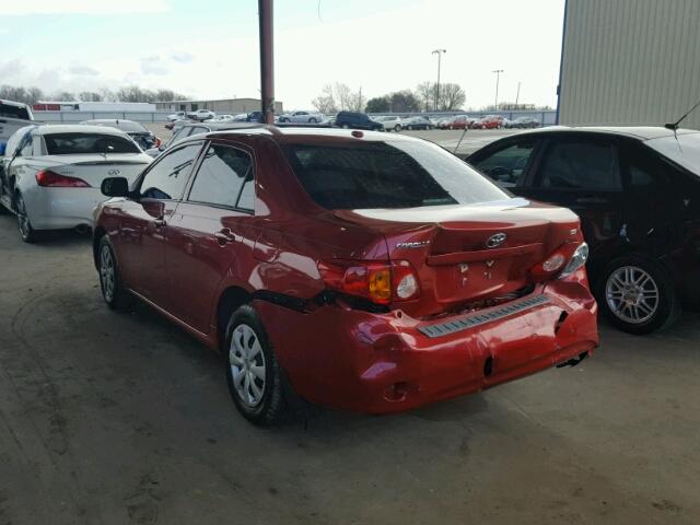 1NXBU40E29Z113434 - 2009 TOYOTA COROLLA BA RED photo 3