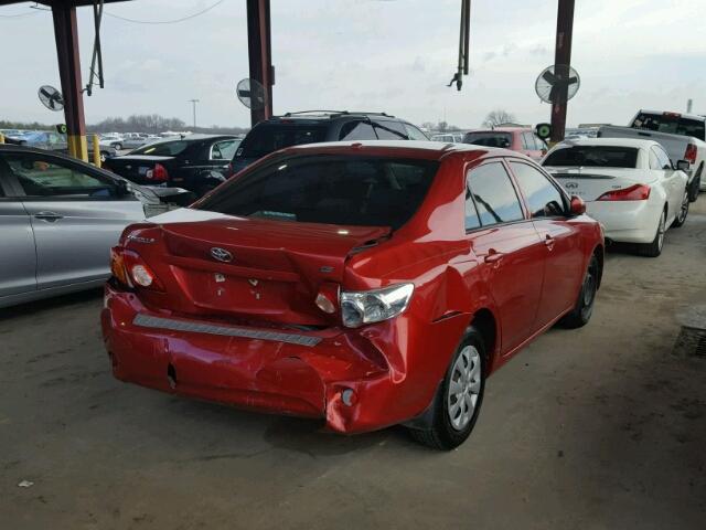 1NXBU40E29Z113434 - 2009 TOYOTA COROLLA BA RED photo 4