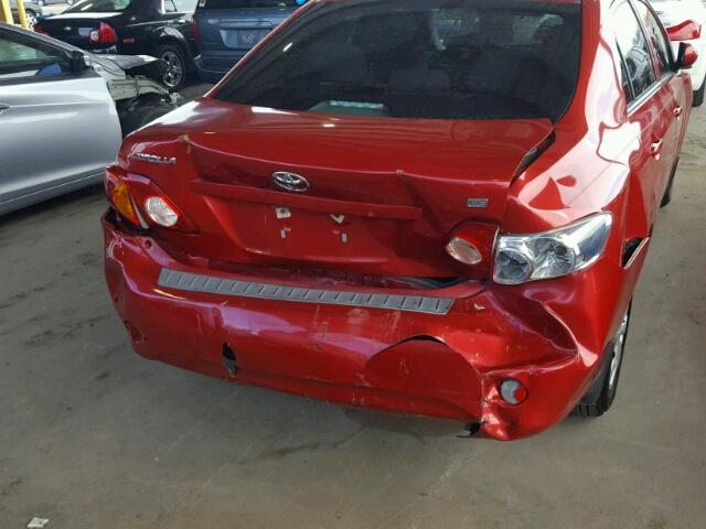 1NXBU40E29Z113434 - 2009 TOYOTA COROLLA BA RED photo 9