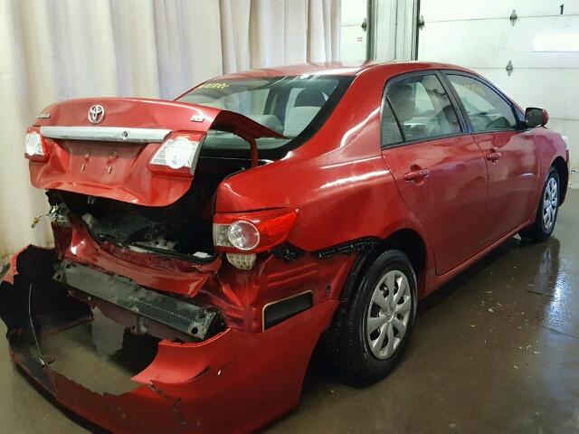 2T1BU4EEXBC610697 - 2011 TOYOTA COROLLA BA RED photo 4