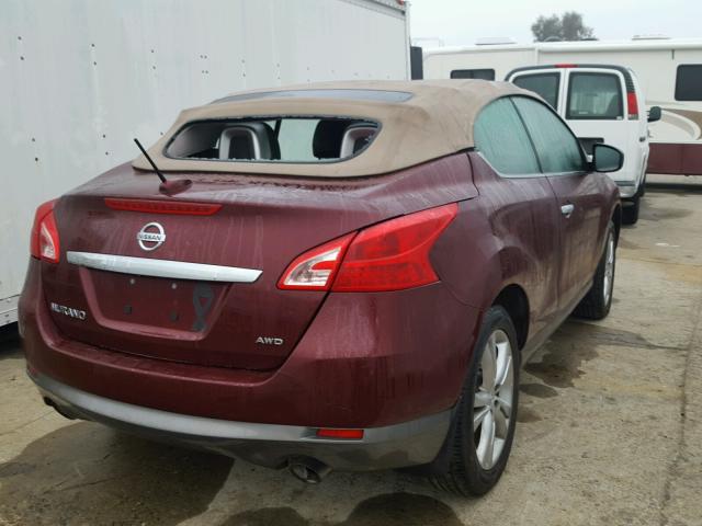 JN8AZ1FY7BW001325 - 2011 NISSAN MURANO CRO BURGUNDY photo 4