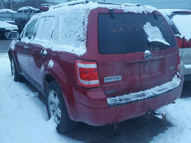 1FMCU93G99KC31474 - 2009 FORD ESCAPE XLT MAROON photo 3