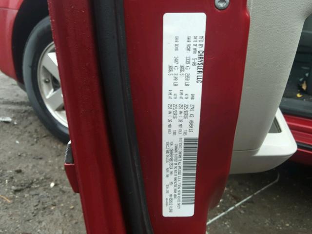 1D8HN54P48B175314 - 2008 DODGE GRAND CARA RED photo 10