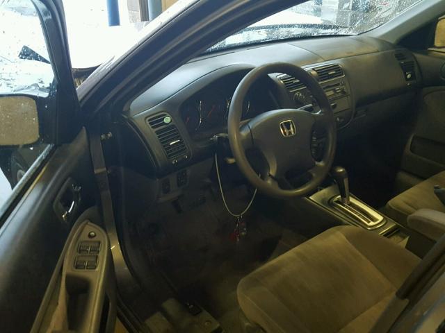 2HGES16515H631627 - 2005 HONDA CIVIC LX GRAY photo 9