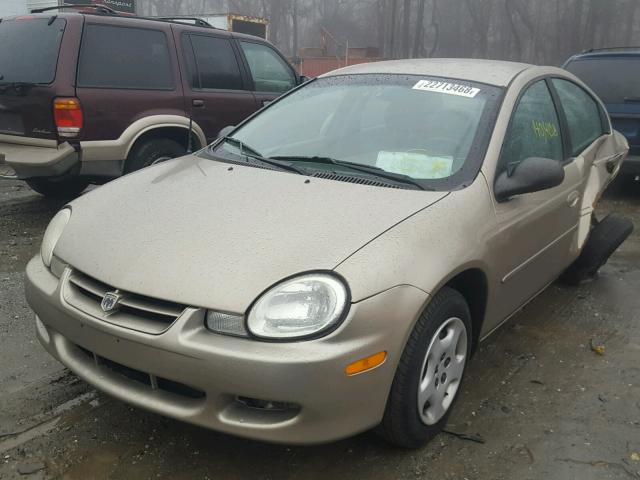 1B3AS26C32D651132 - 2002 DODGE NEON GOLD photo 2