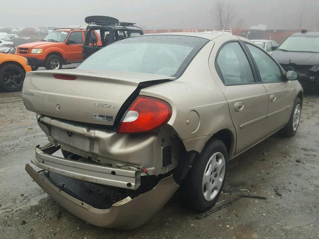 1B3AS26C32D651132 - 2002 DODGE NEON GOLD photo 4