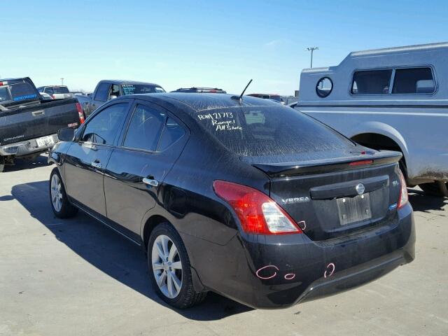 3N1CN7AP9FL893478 - 2015 NISSAN VERSA S BLACK photo 3