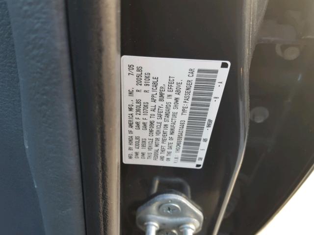 1HGCM66595A074463 - 2005 HONDA ACCORD EX GRAY photo 10