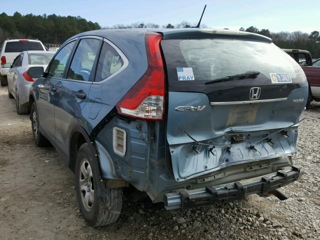 2HKRM3H33EH530629 - 2014 HONDA CR-V LX BLUE photo 3