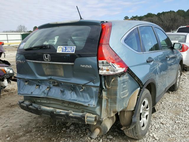 2HKRM3H33EH530629 - 2014 HONDA CR-V LX BLUE photo 4