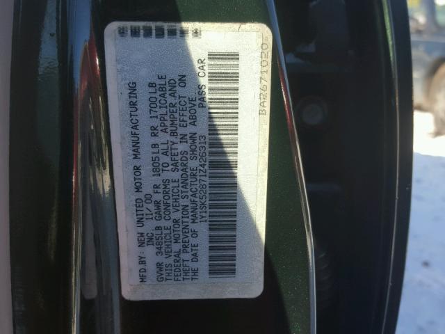 1Y1SK52871Z426313 - 2001 CHEVROLET GEO PRIZM 绿色 照片 10