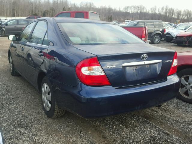 4T1BE30K24U314157 - 2004 TOYOTA CAMRY LE BLUE photo 3