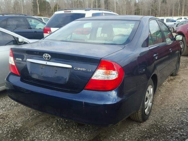 4T1BE30K24U314157 - 2004 TOYOTA CAMRY LE BLUE photo 4