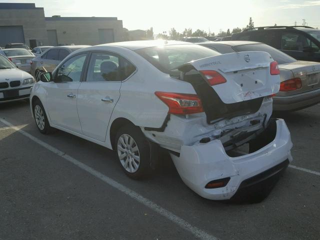 3N1AB7AP8HY239433 - 2017 NISSAN SENTRA S WHITE photo 3